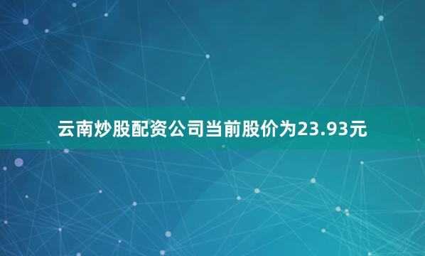 云南炒股配资公司当前股价为23.93元